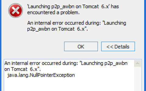 An internal error occurred during: "Launching MVC on Tomcat  6.x".