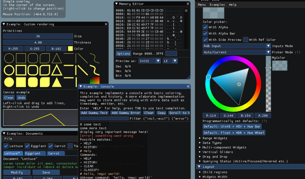 零依赖的C++ 图形用户界面库—ImGui