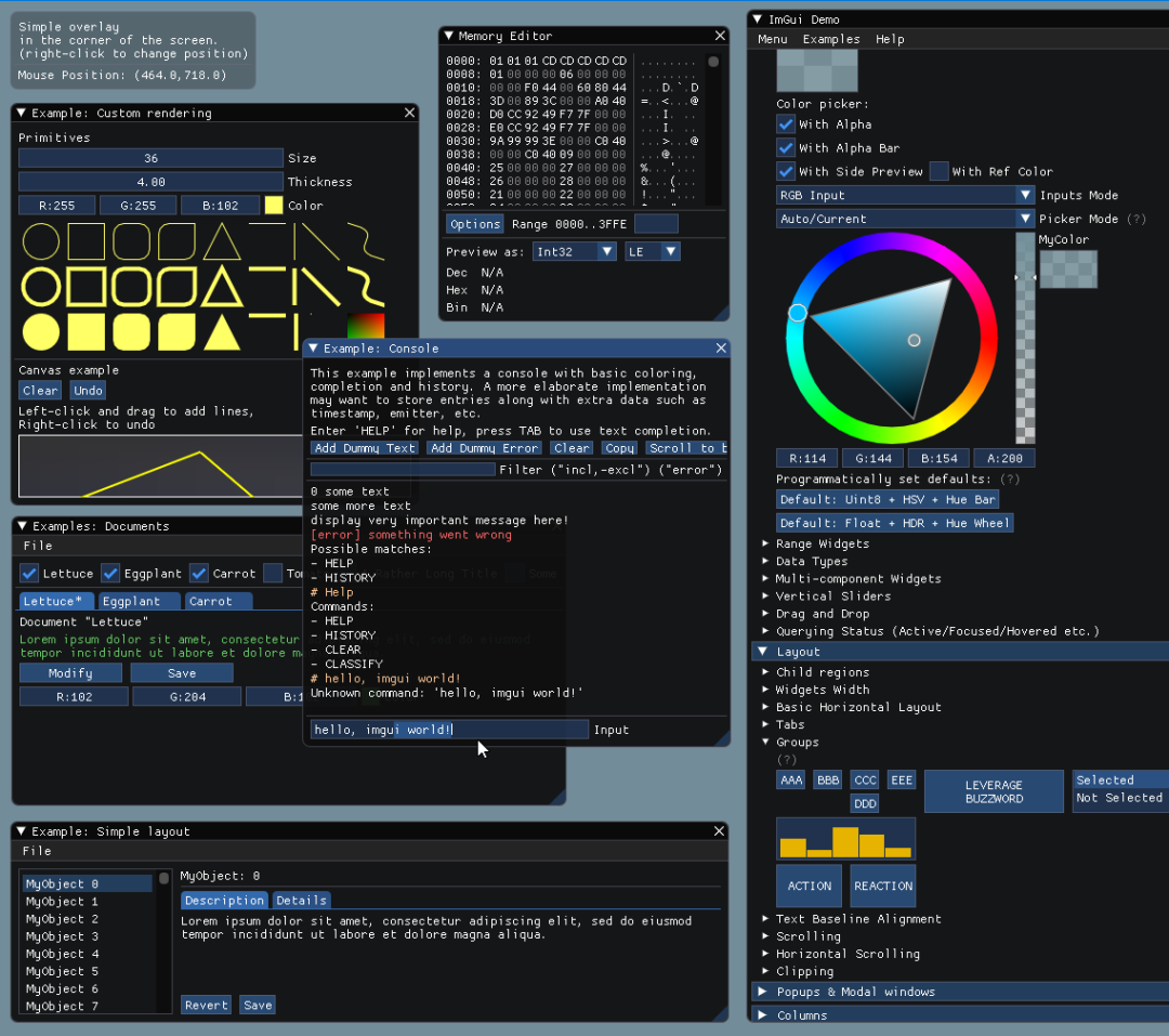 零依赖的C++ 图形用户界面库—ImGui