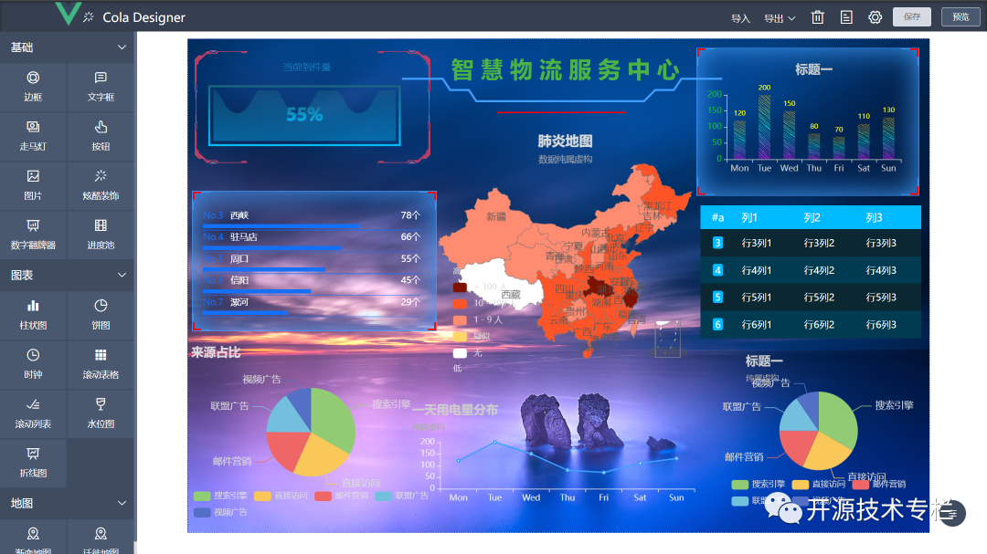 基于 Vue 的拖拽式数据报表设计器