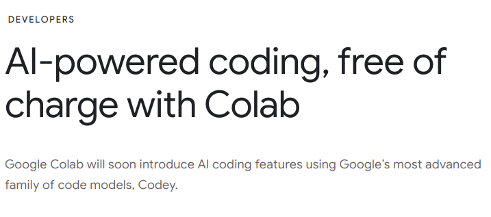 谷歌出品，强大的AI编程神器 Colab 要来了，完全免费！
