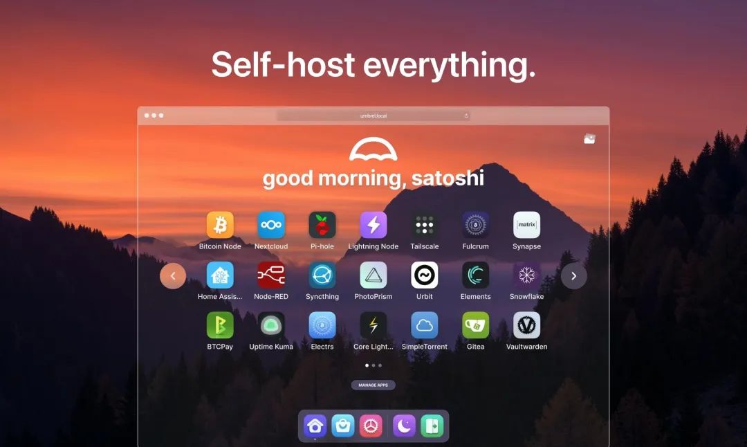 超漂亮的自拓管个人服务系统 - Umbrel