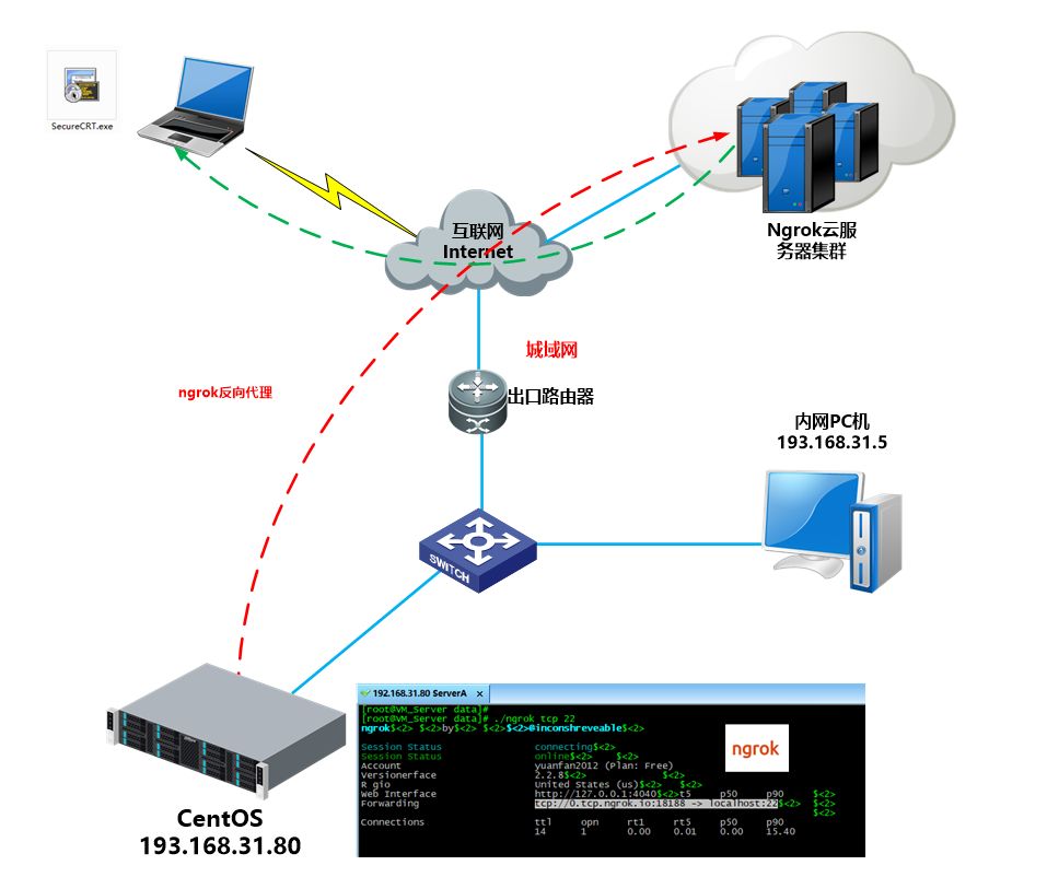 利用ngrok实现Linux服务器 SSH&Web服务的内网穿透